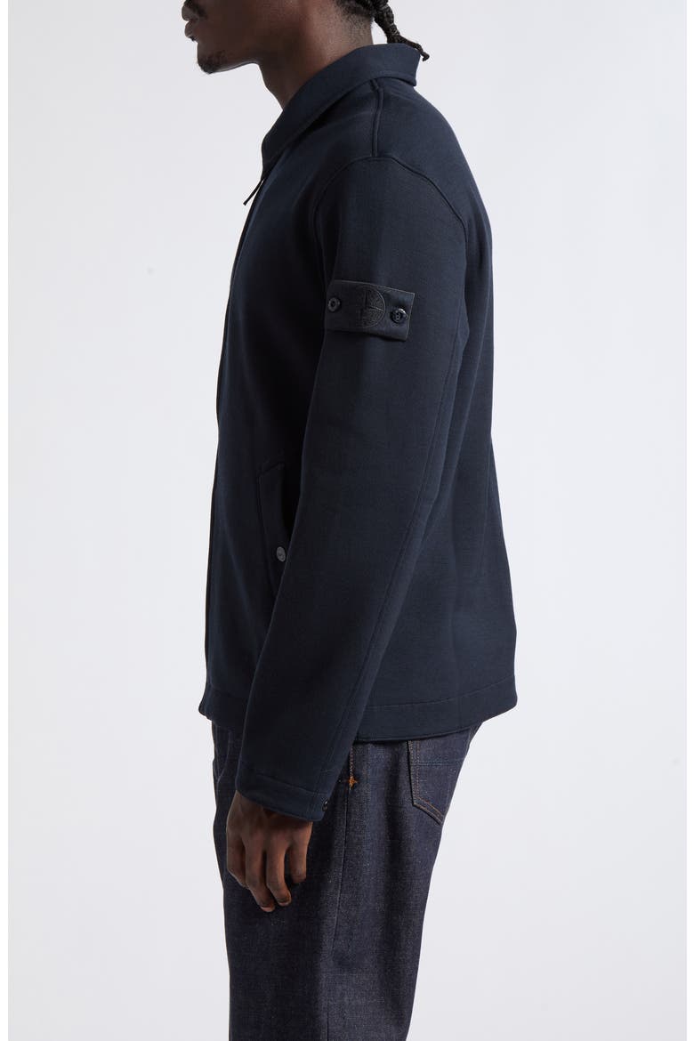 Wool & Cotton Zip Cardigan, Alternate, color, V0020 NAVY BLUE