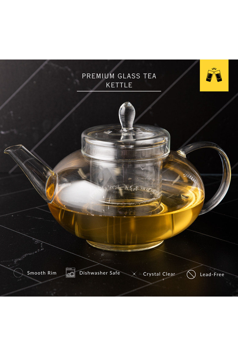 Glass Kettle With Built In Infuser - 1-Pack, Alternate, color, Clear