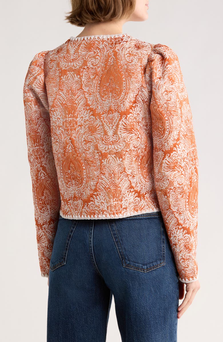 AREA STARS Paisley Jacquard Jacket, Alternate, color, Coral