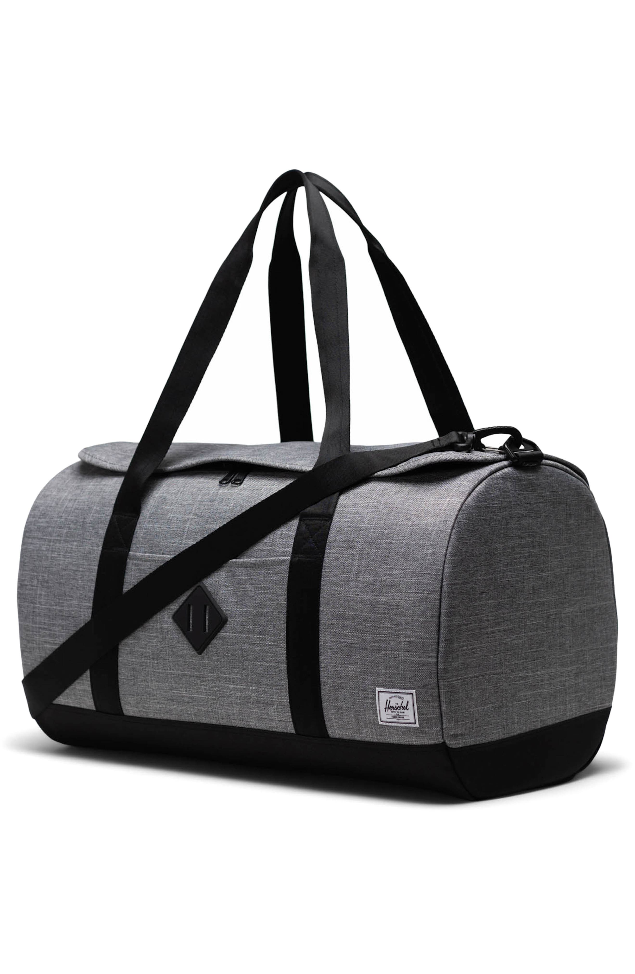 Herschel Supply Co. Heritage Recycled Polyester Duffle Bag, Alternate, color, Raven Crosshatch