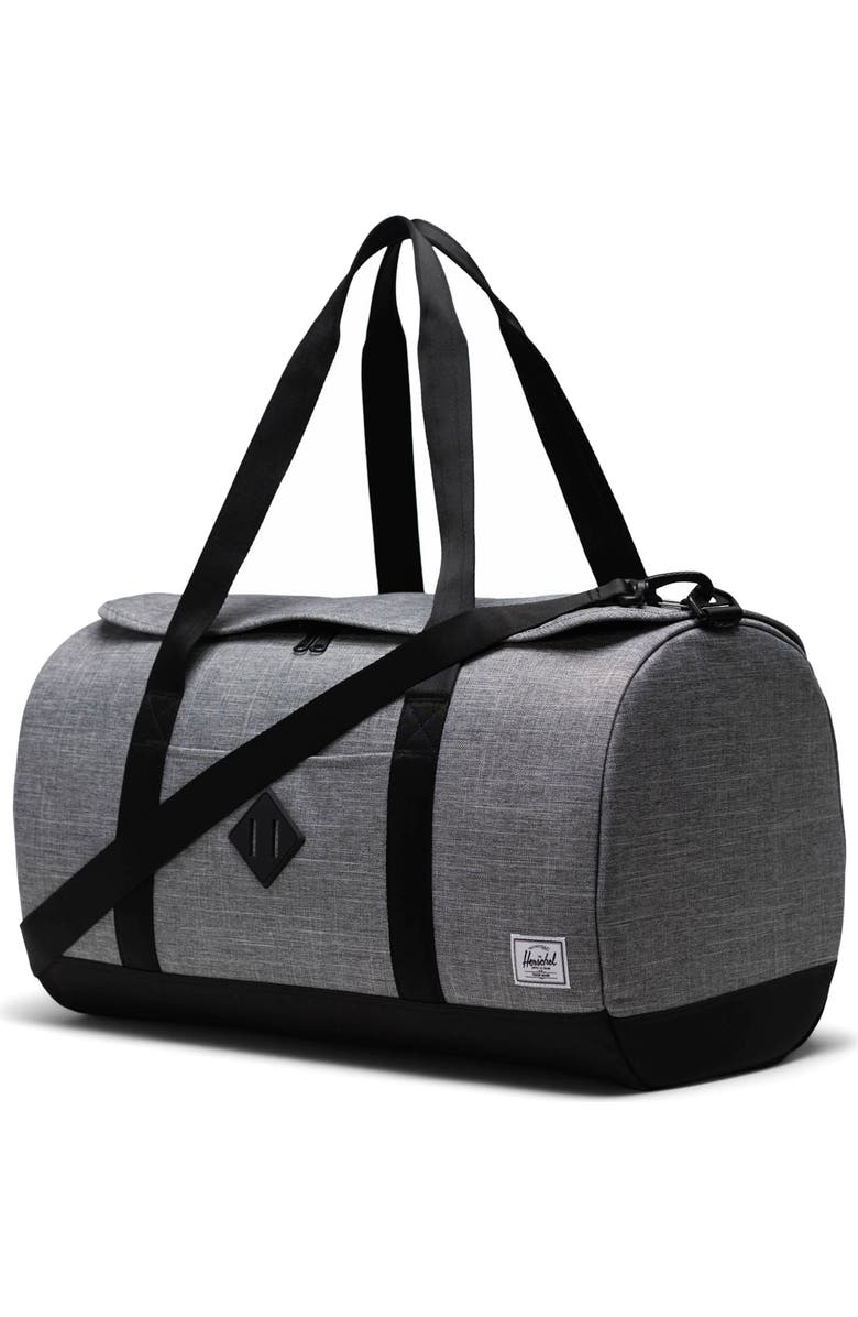Herschel Supply Co. Heritage Recycled Polyester Duffle Bag, Alternate, color, Raven Crosshatch
