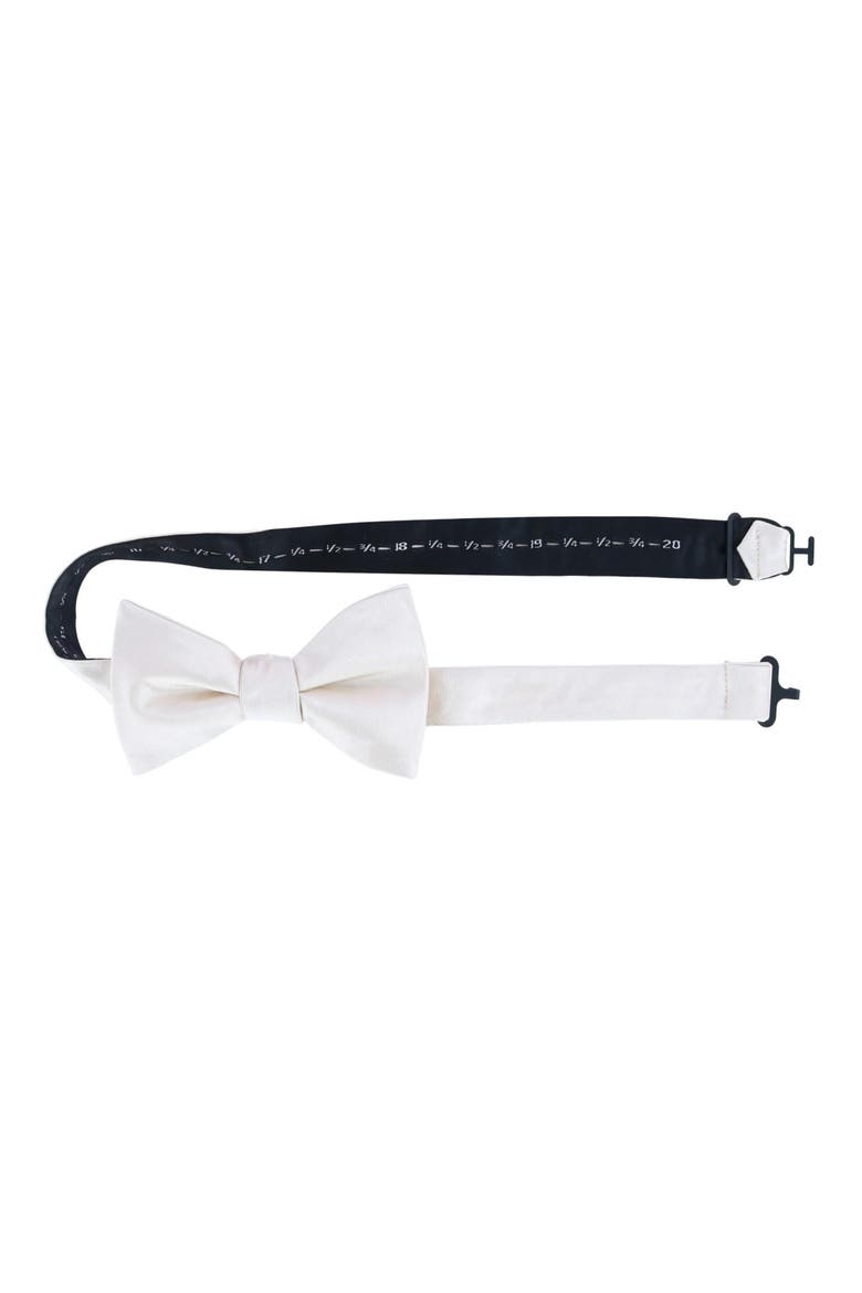 Sutton Solid Silk Bow Tie, Alternate, color, CREAM