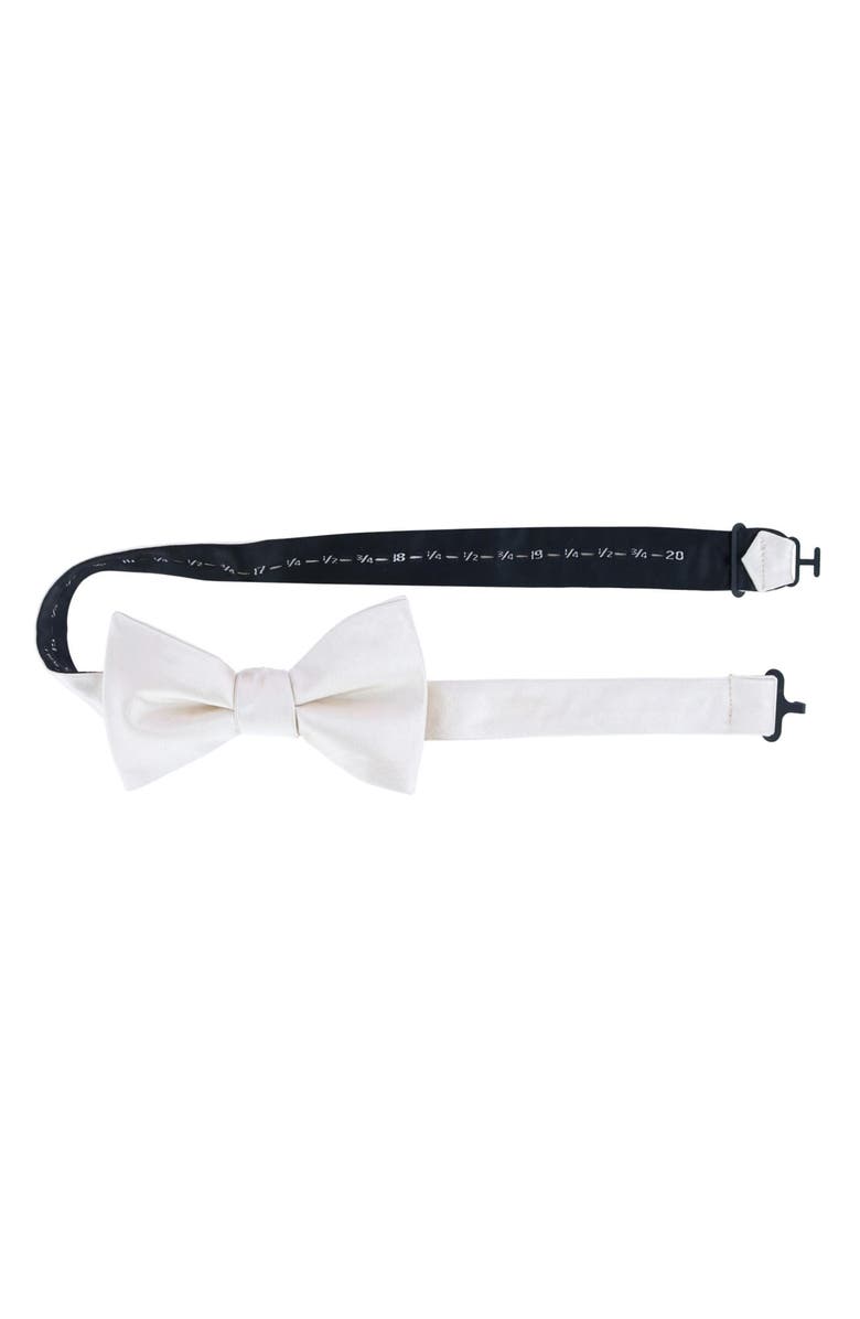 Trafalgar Sutton Solid Silk Bow Tie, Alternate, color, Cream
