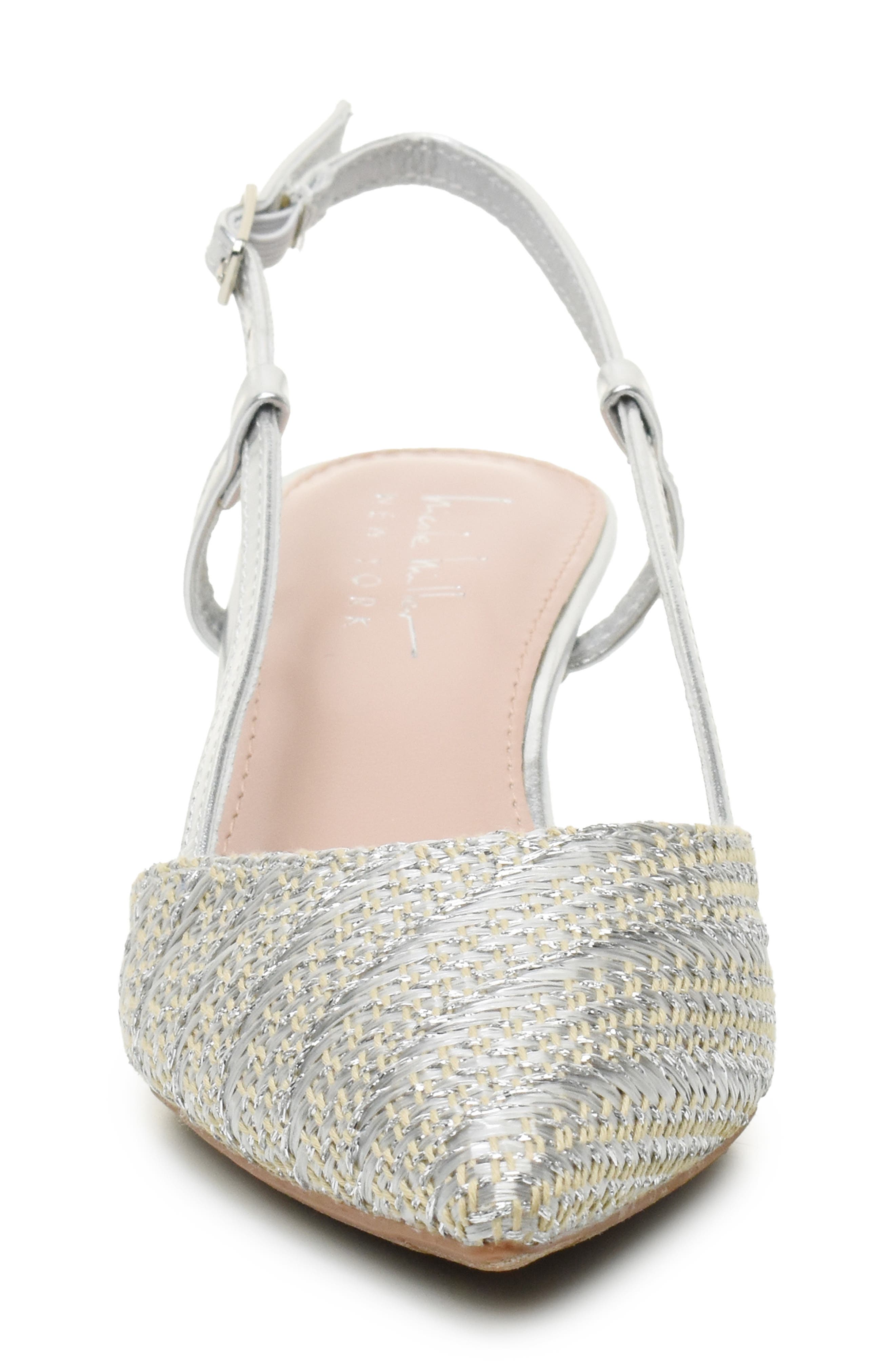 Nicole Miller Slingback Metallic Woven Pump, Alternate, color, Silver Multi