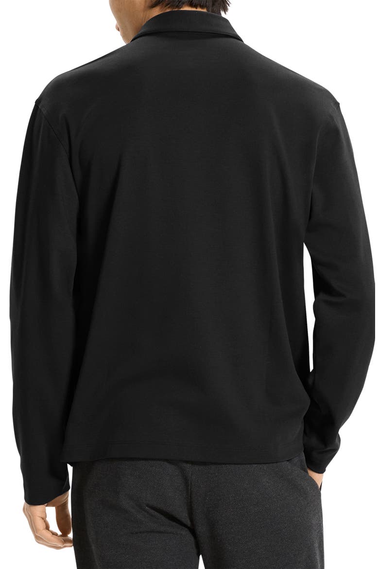 City Relaxed Long Sleeve Cotton Polo, Alternate, color, BLACK - 001