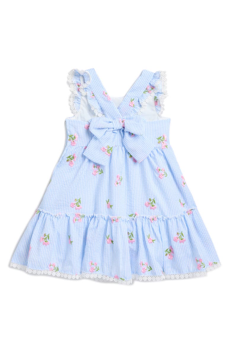 Rare Editions Kids' Floral Embroidered Seersucker Sundress & Tote, Alternate, color, 
