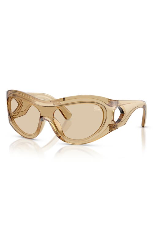 Burberry 138mm Irregular Shield Sunglasses In Neutral