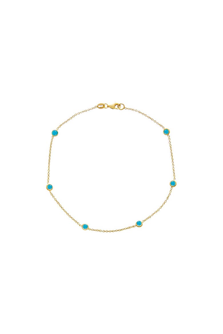 Turquoise Diamond By The Yard Anklet, Main, color, Turquoise