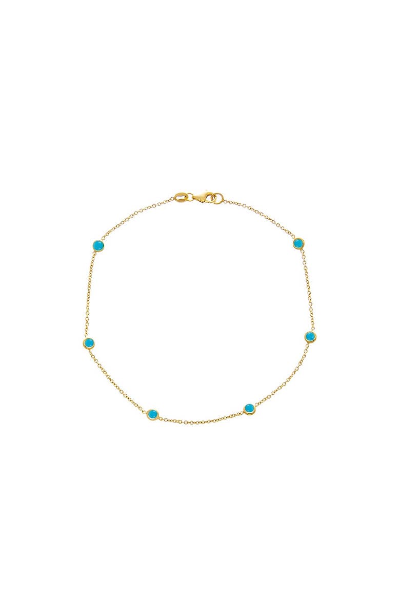 BY ADINA EDEN Turquoise Diamond By The Yard Anklet, Main, color, Turquoise