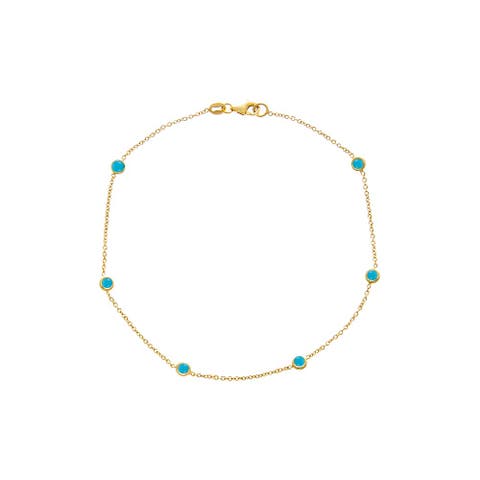 Turquoise Diamond By The Yard Anklet