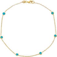 BY ADINA EDEN Turquoise Diamond By The Yard Anklet