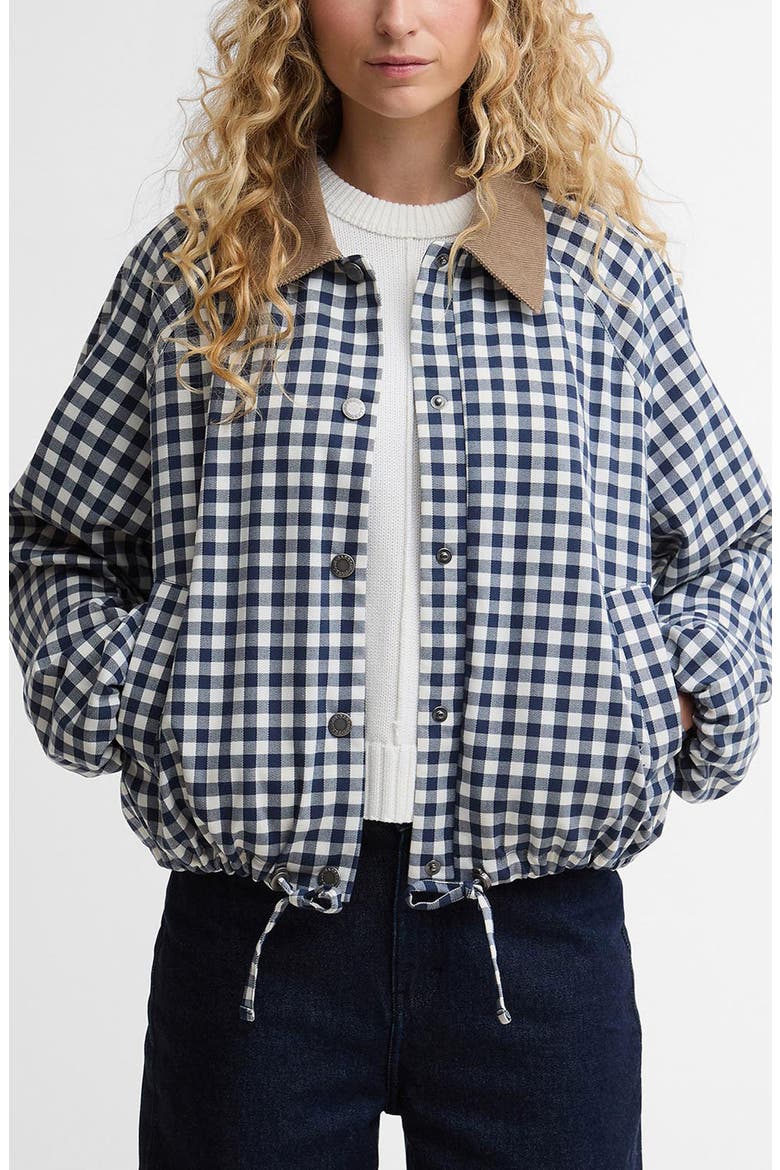 Ovingham Check Print Jacket, Main, color, GINGHAM NAVY/ NEUTRAL