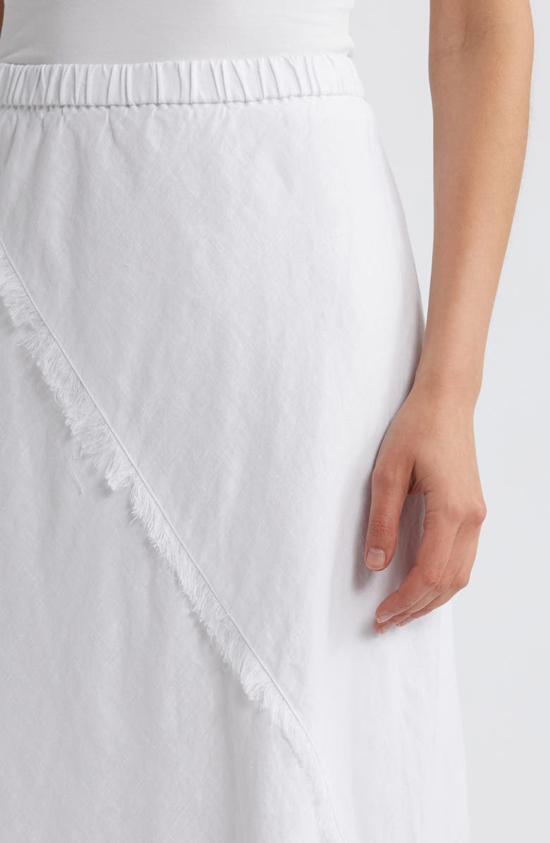 DKNY Linen Midi Skirt, Alternate, color, White