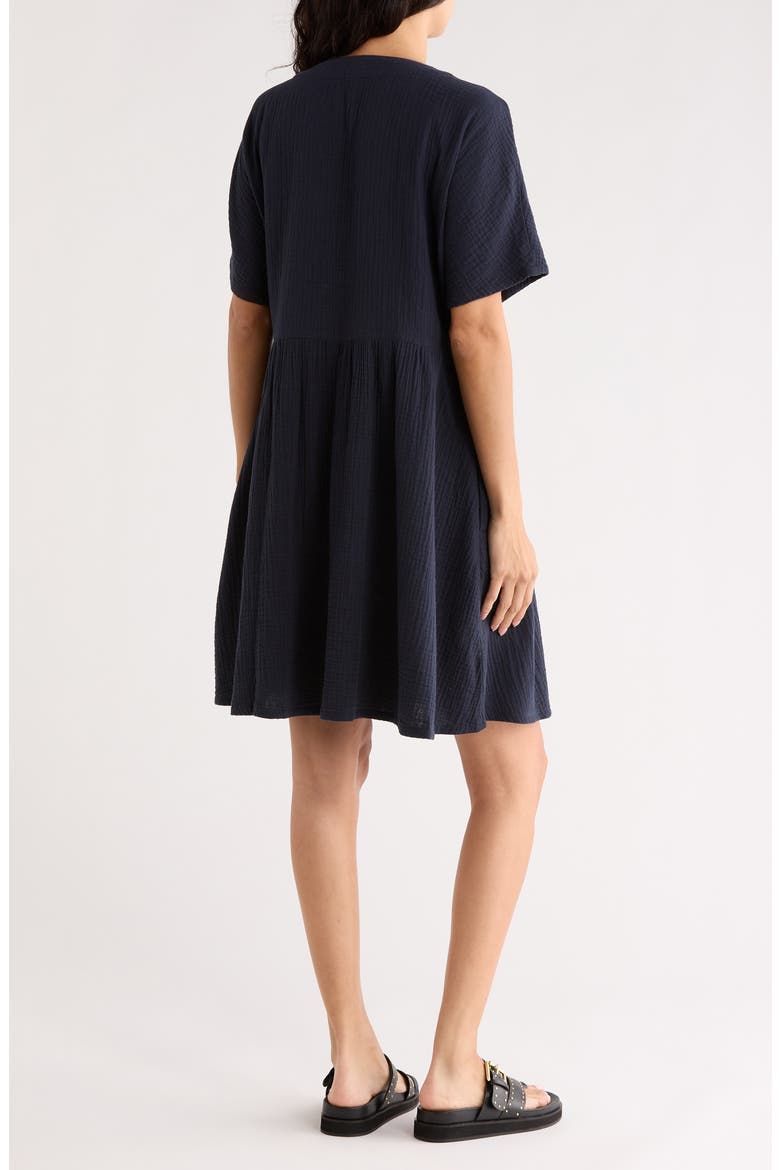 Lightspun Button Front Minidress, Alternate, color, DARK NAVY