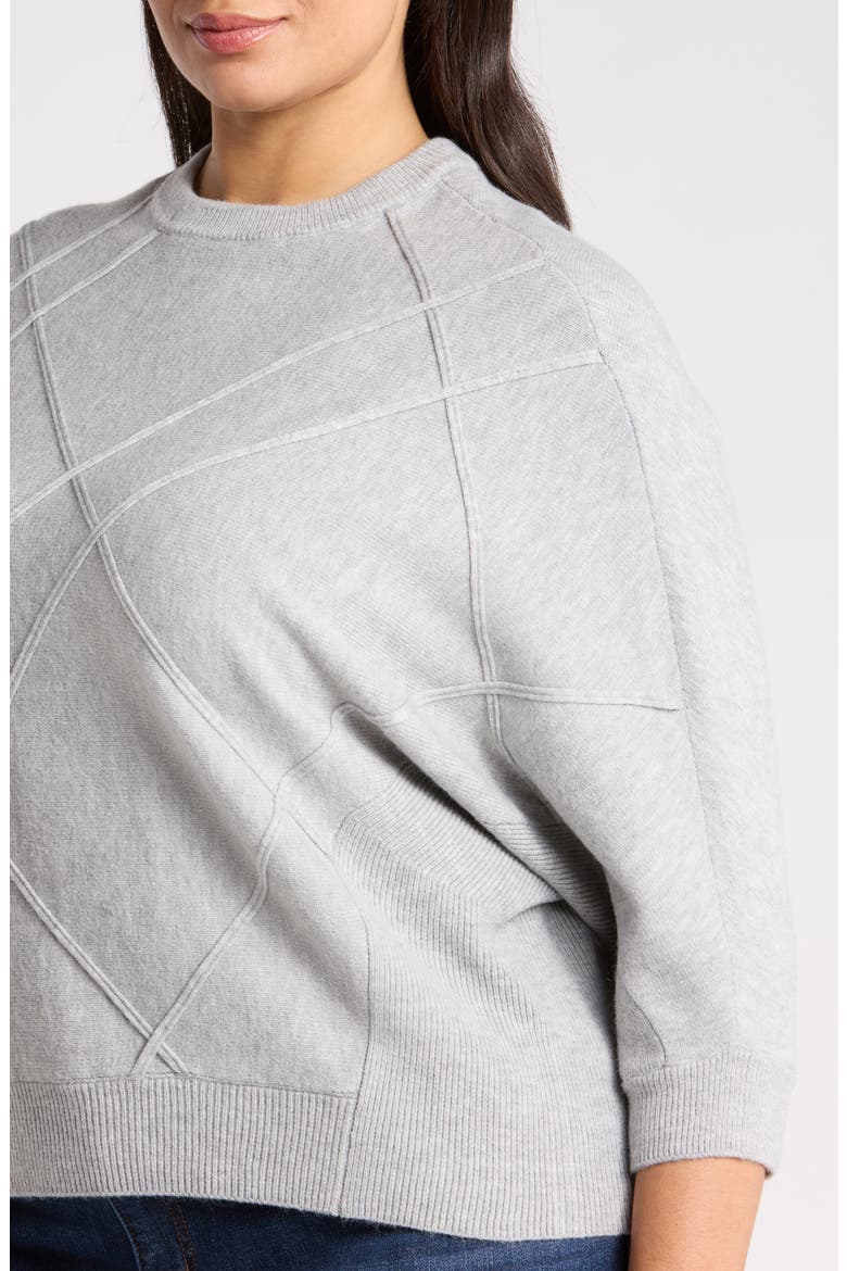 Dolman Sleeve Crewneck Sweater, Alternate, color, HEATHER GREY