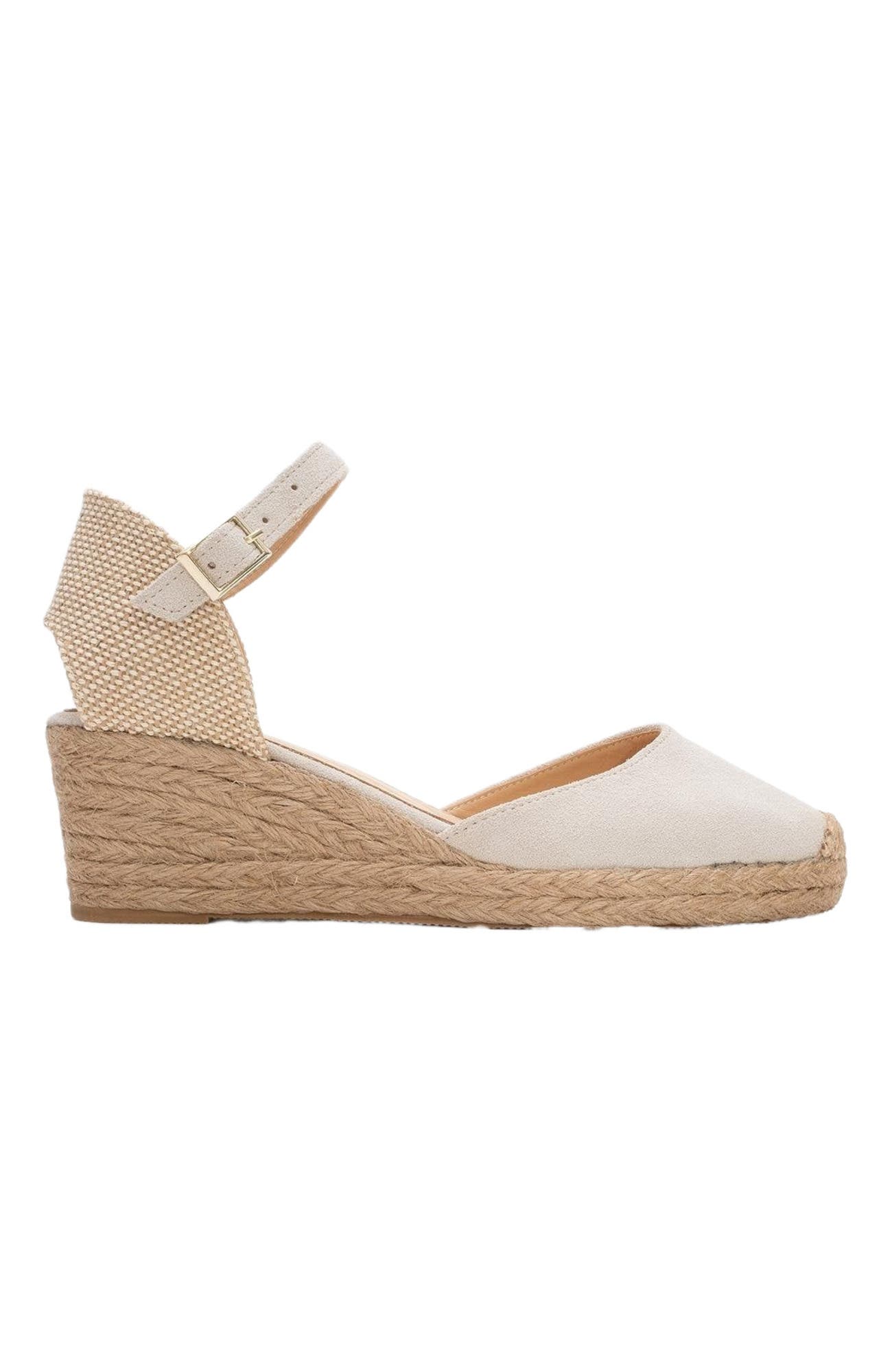 Aldea Leather Platform Espadrille, Alternate, color, Beige Suede Leather