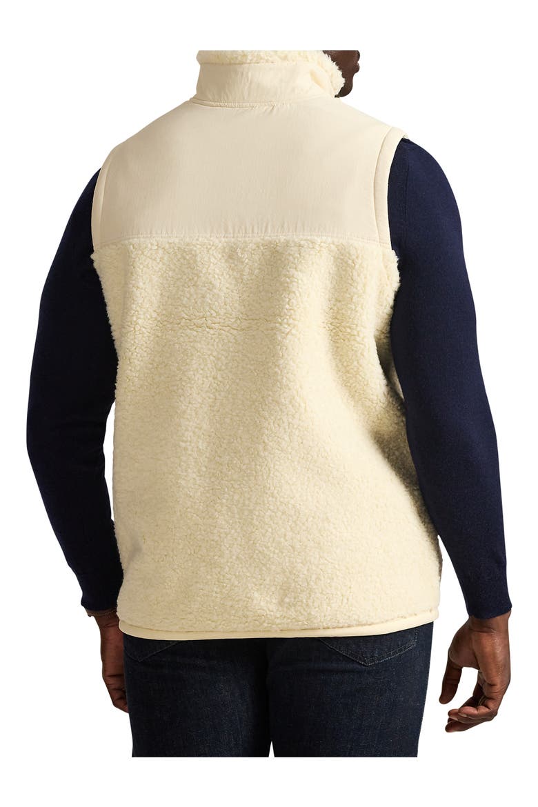 Big & Tall Hi Pile Fleece Vest, Alternate, color, SOLID CREAM