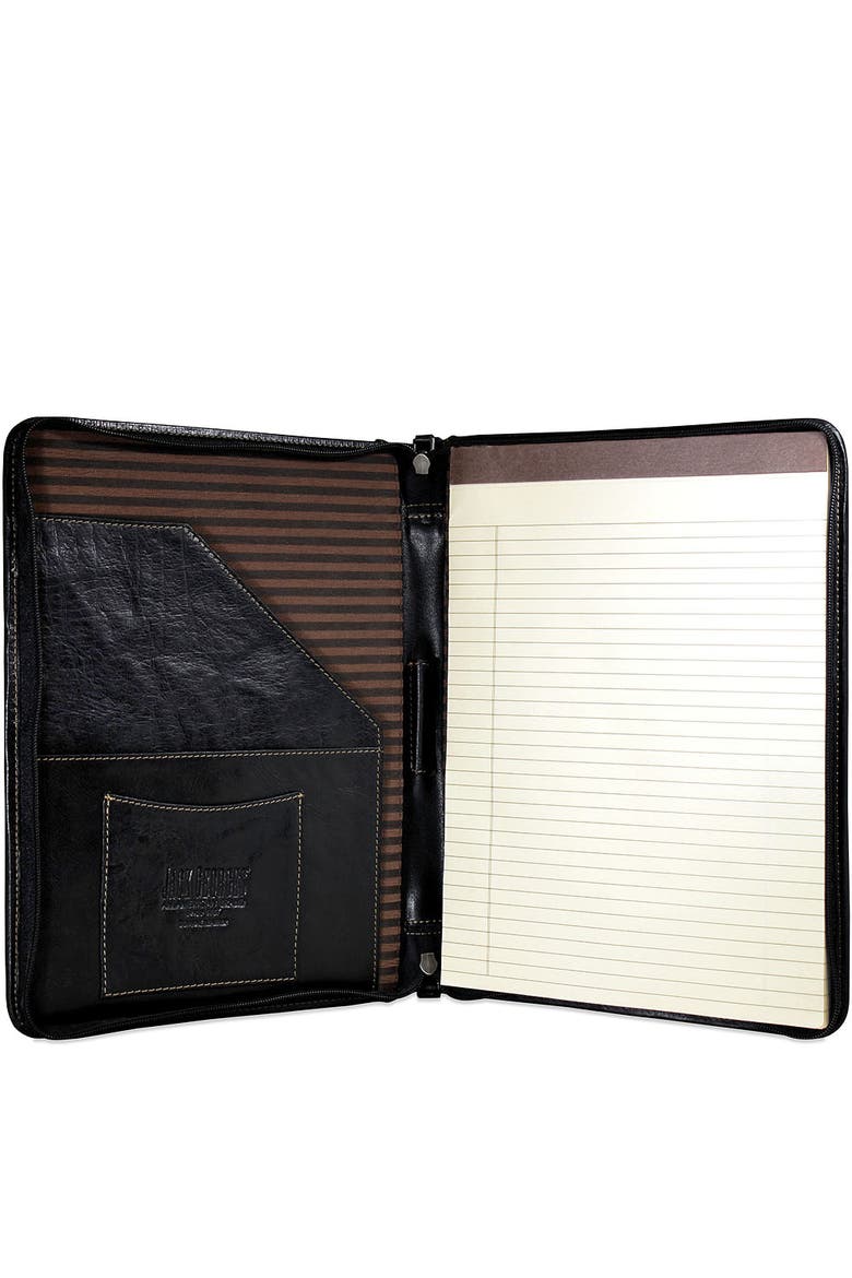 Voyager Letter Size Zippered Writing Pad Cover, Main, color, Black