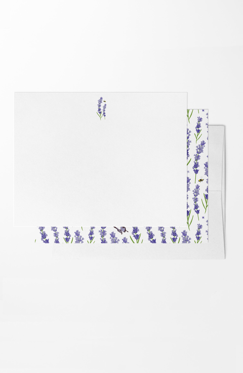 8 Boxed Lavender Notecards Stationery