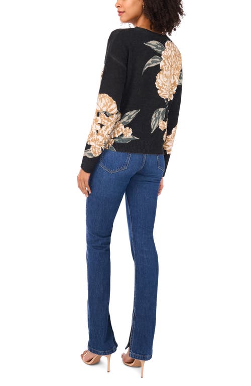 Vince Camuto Print Pullover Sweater In Black