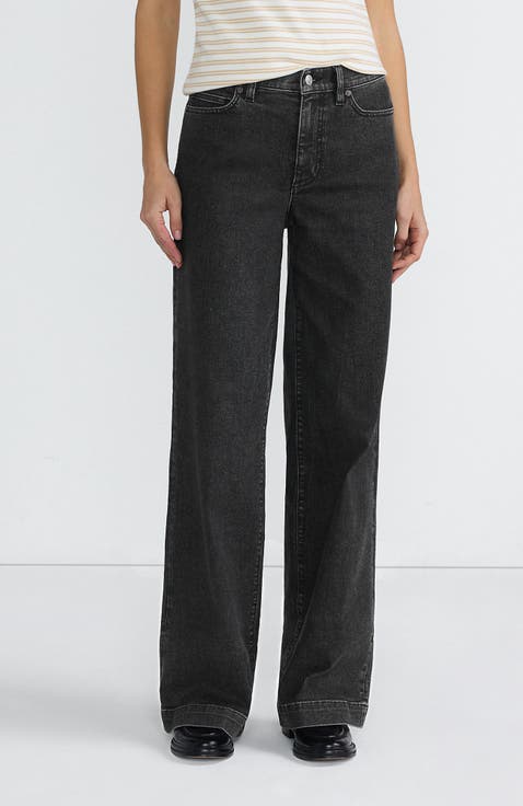 High Rise Wide Leg Denim Jeans