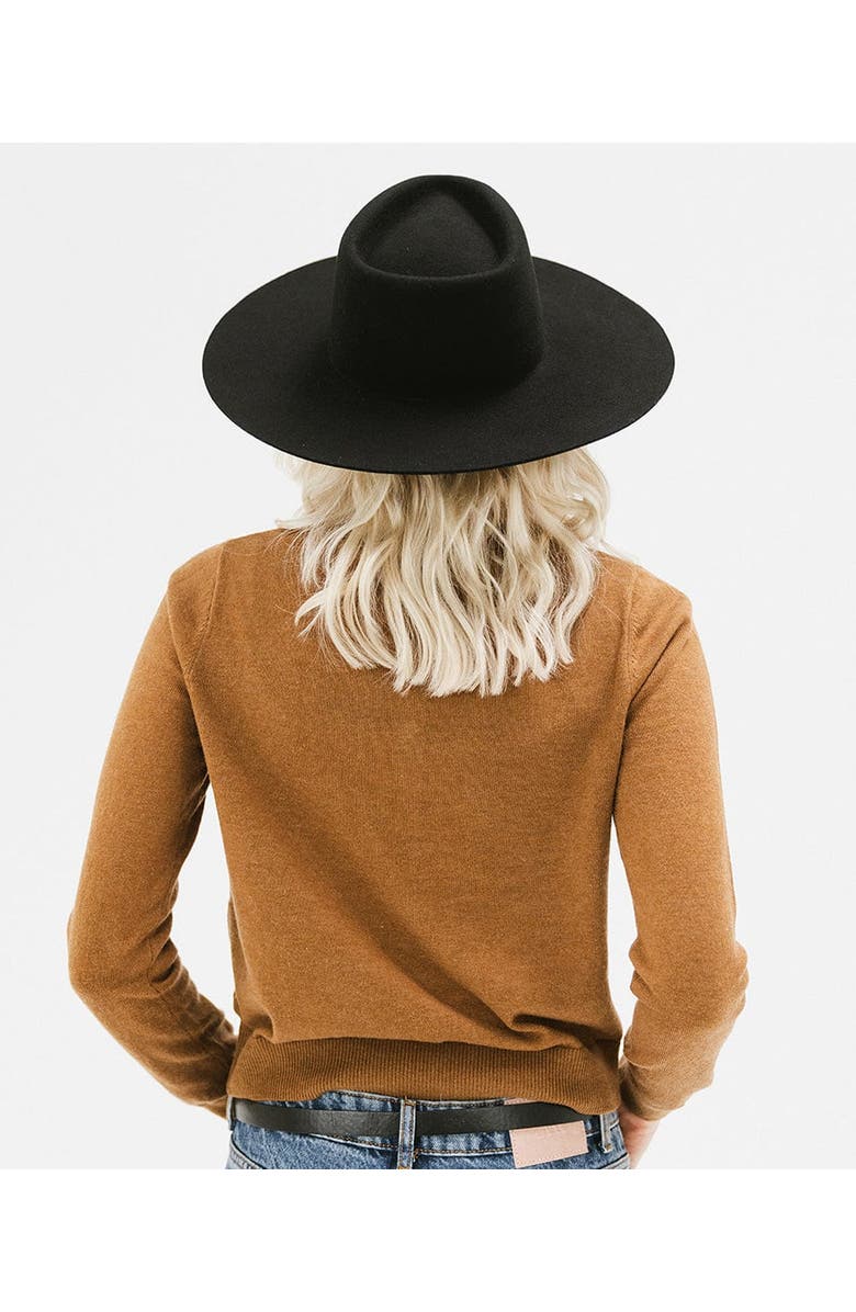 Gigi Pip Dakota Wide Brim Felt Hat, Alternate, color, Black