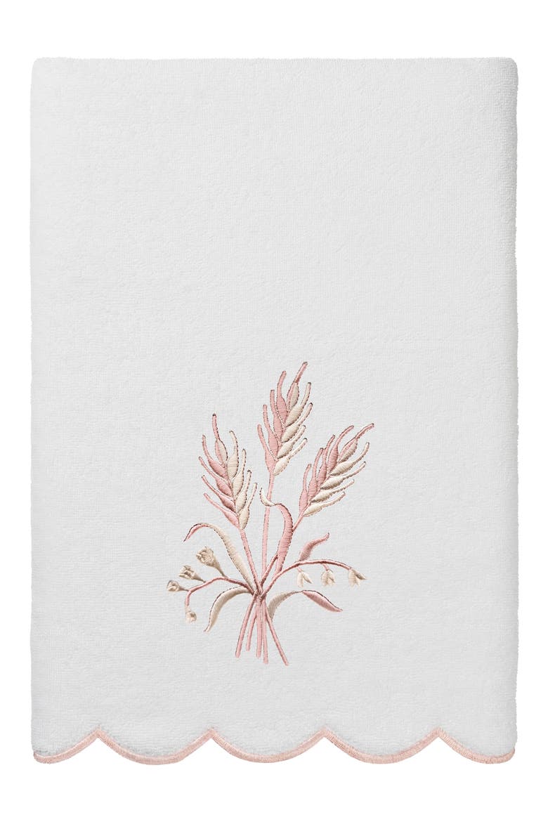 Whitney Scalloped 3-Piece Embellished Towel Set, Alternate, color, WHITE/ PINK