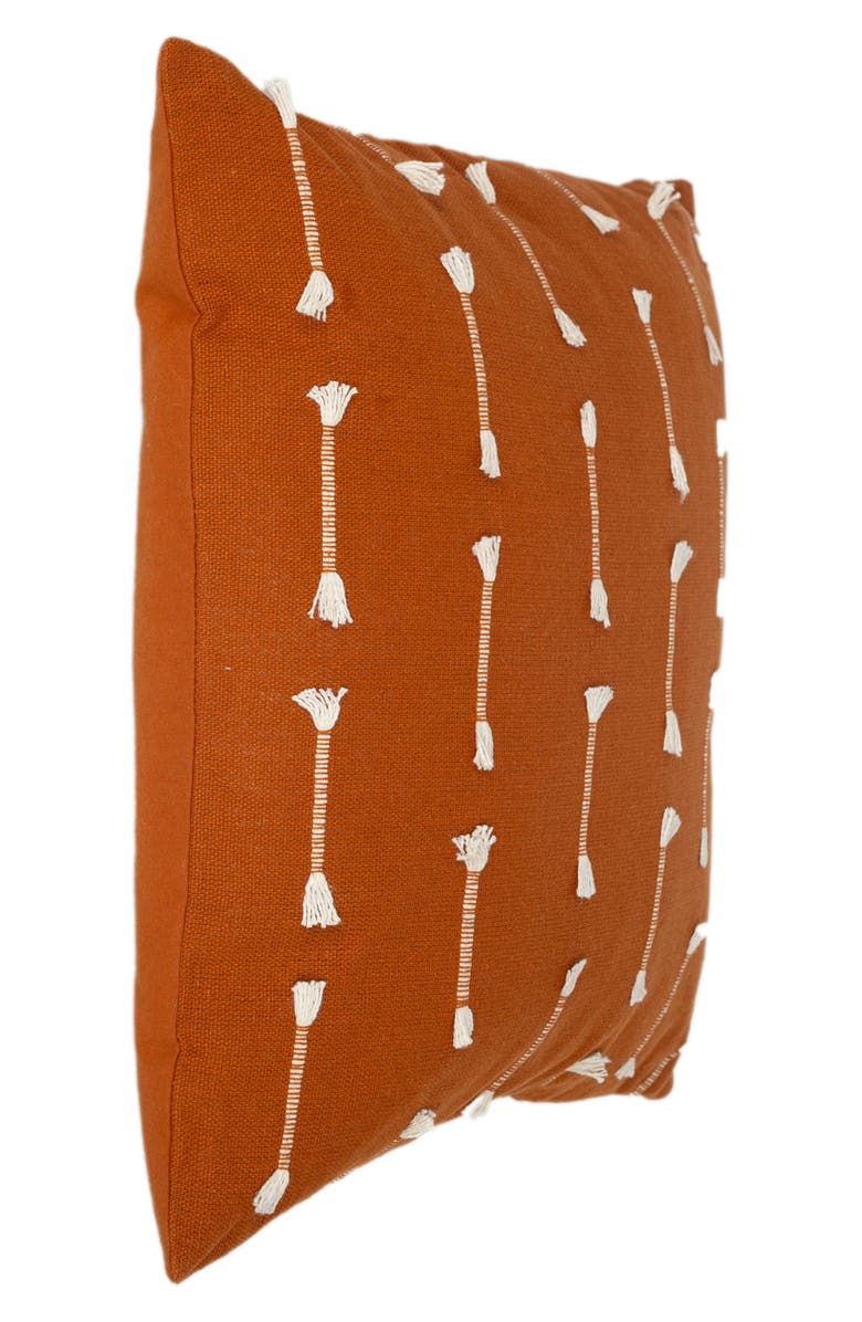 PARKLAND COLLECTION Fringe Accent Cotton Pillow, Alternate, color, Brown