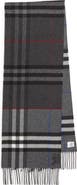 Burberry EKD Check Reversible Double Face Cashmere Fringe Scarf