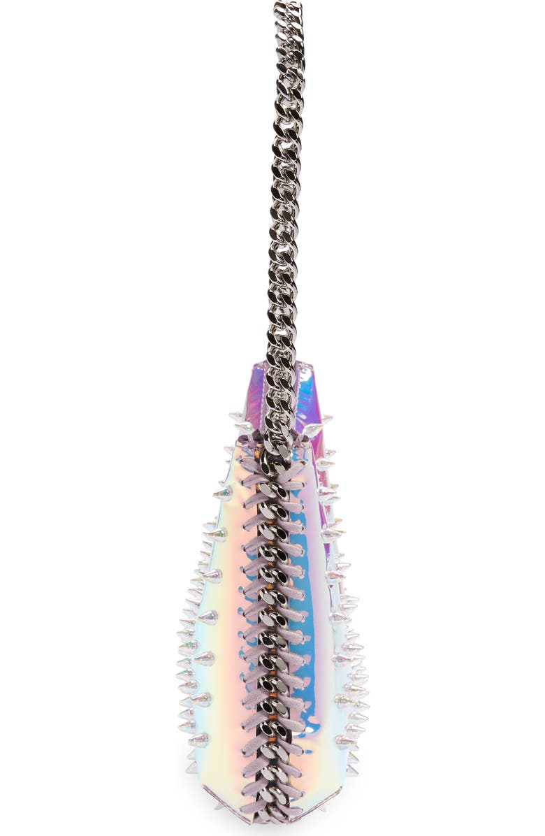 Stella McCartney Mini Falabella Spike Holographic Shoulder Bag, Alternate, color,