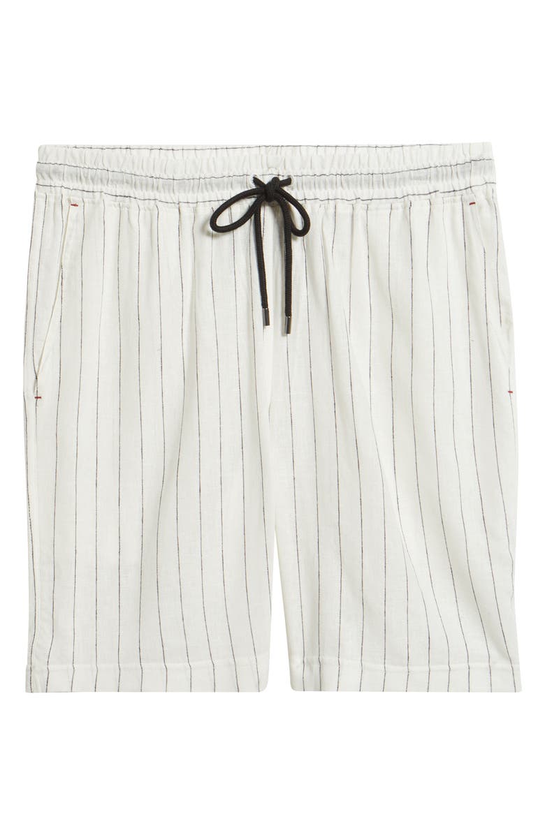 Daniel Buchler Stripe Linen Blend Drawstring Pajama Shorts, Alternate, color, Iron Stripe