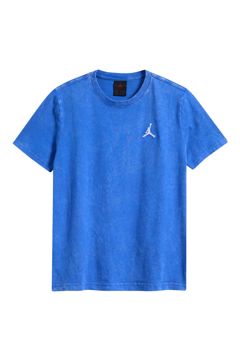 Kids' Jumpman Embroidered Cotton T-Shirt, Main, color, GAME ROYAL