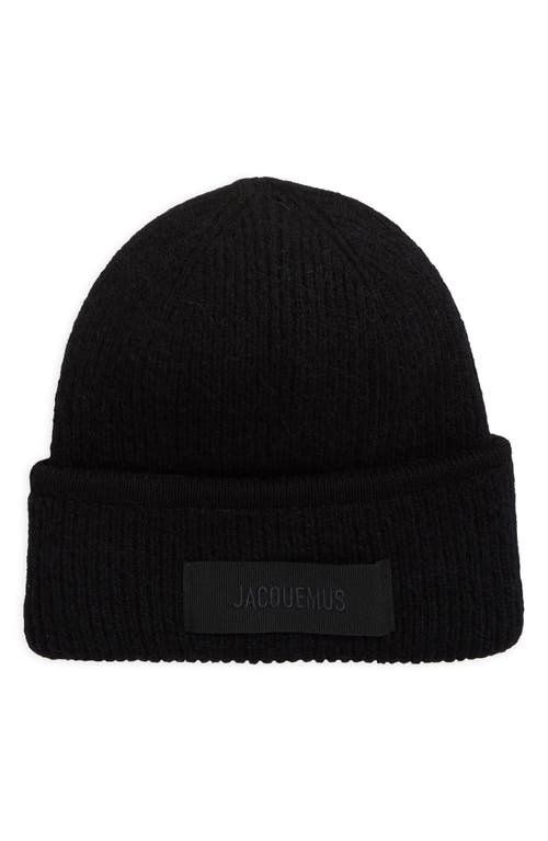 Jacquemus Alpaca Wool Beanie In Black