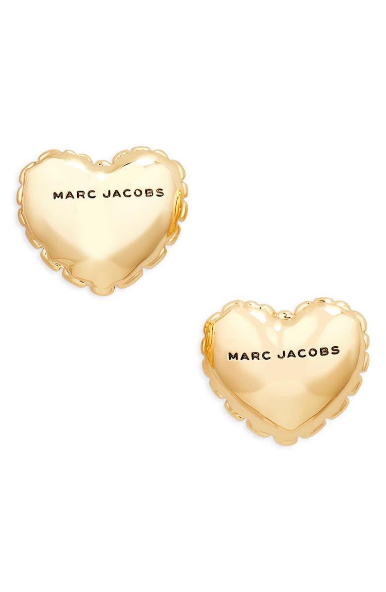 Marc Jacobs Micro Heart Balloon Stud Earrings, Main, color, Light Antique Gold