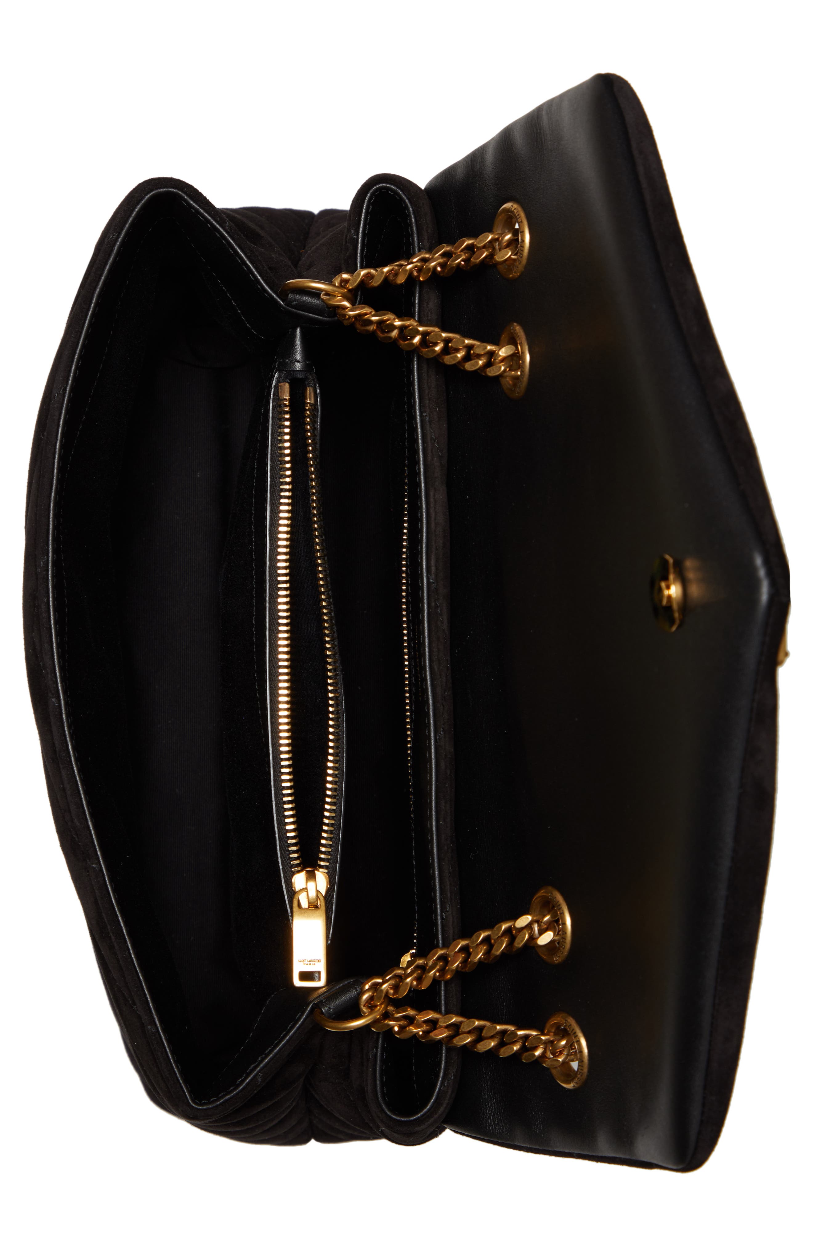 Saint Laurent Medium Lou Matelassé Suede Shoulder Bag, Alternate, color, 