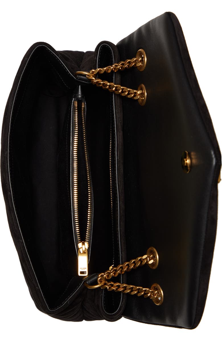 Saint Laurent Medium Lou Matelassé Suede Shoulder Bag, Alternate, color,