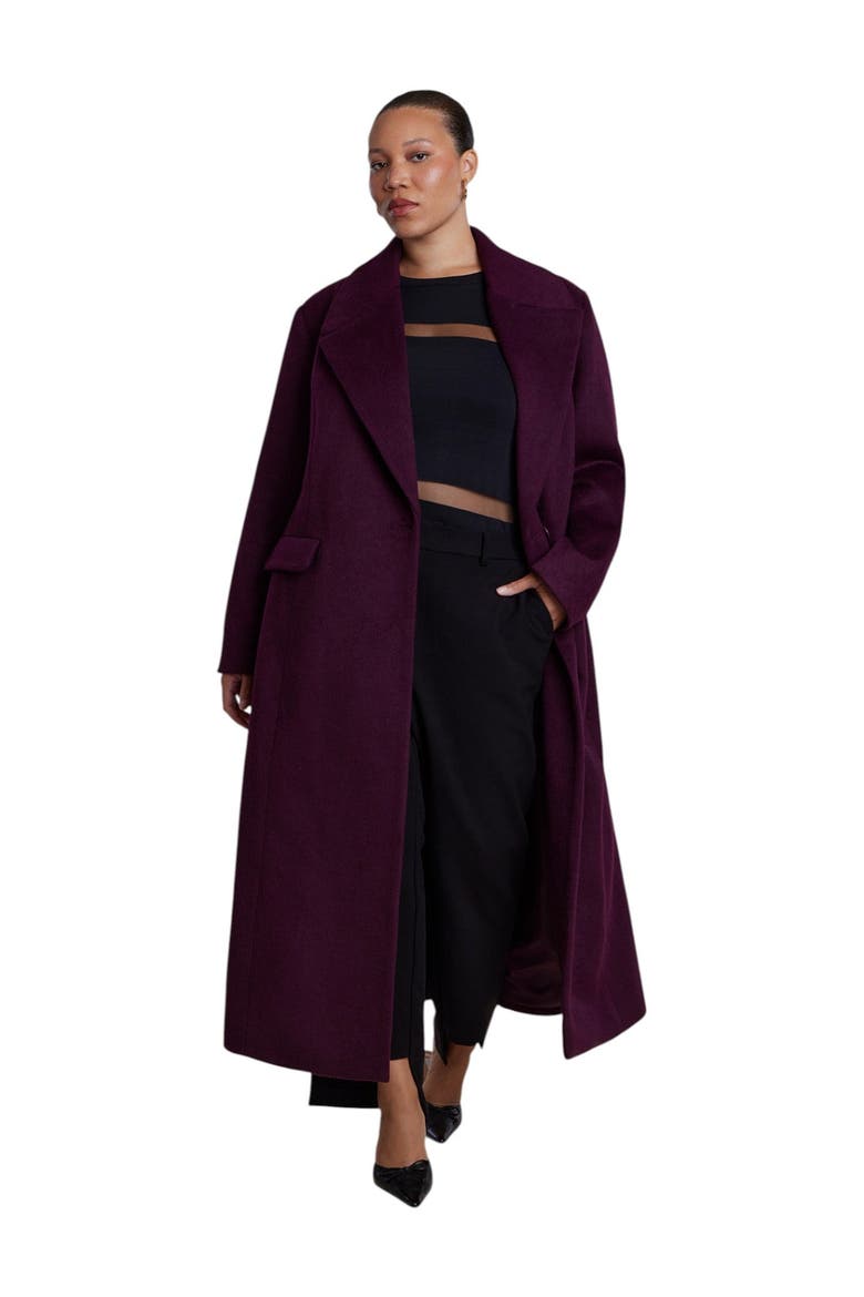 Textured Long Coat (plus), Main, color, POTENT PURPLE