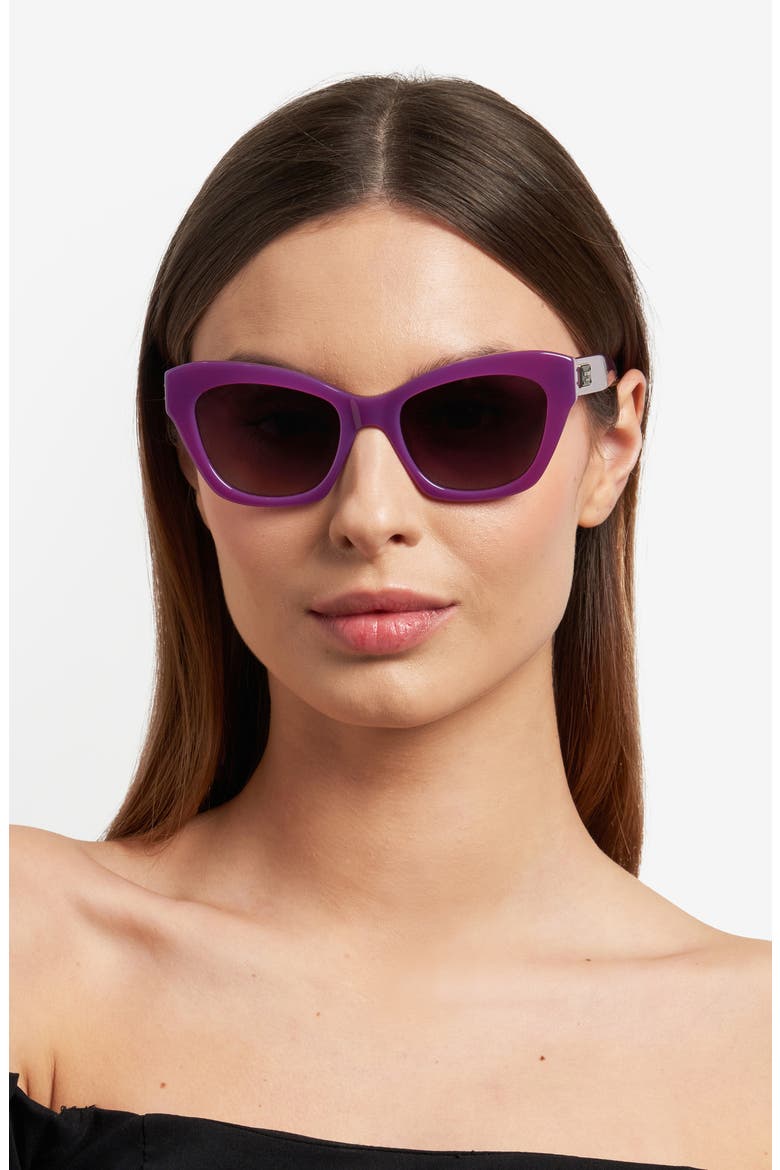 daina 51mm gradient cat eye sunglasses, Alternate, color, VIOLET/ PINK DS