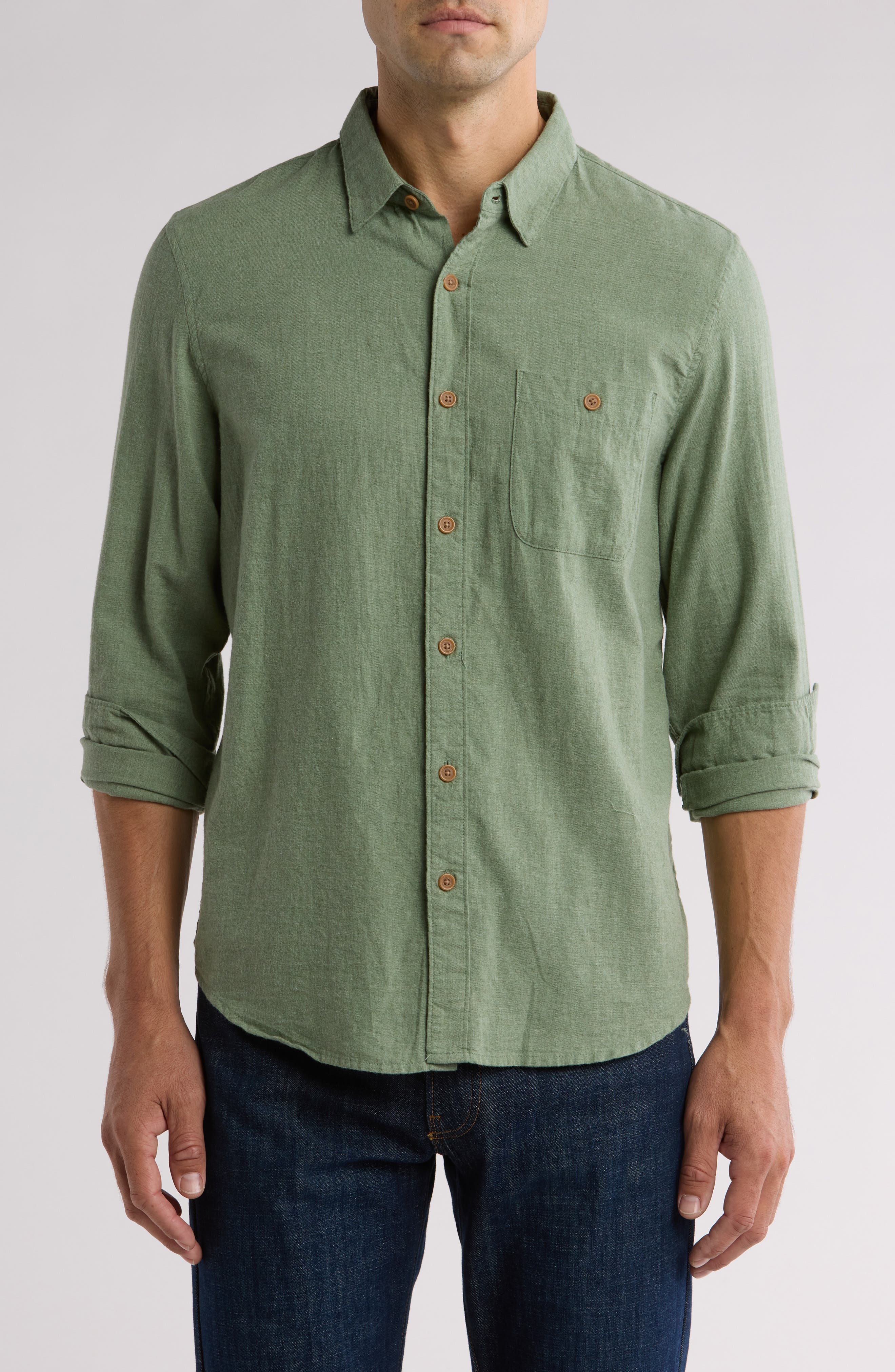Lucky Brand Men's Short Sleeve Button-Up Shirt - Lightweight Woven Fabric, Chest Pocket - View #7