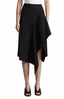 Emma Asymmetrical Cotton Blend Midi Skirt