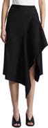 BCBGMAXAZRIA Emma Asymmetrical Cotton Blend Midi Skirt