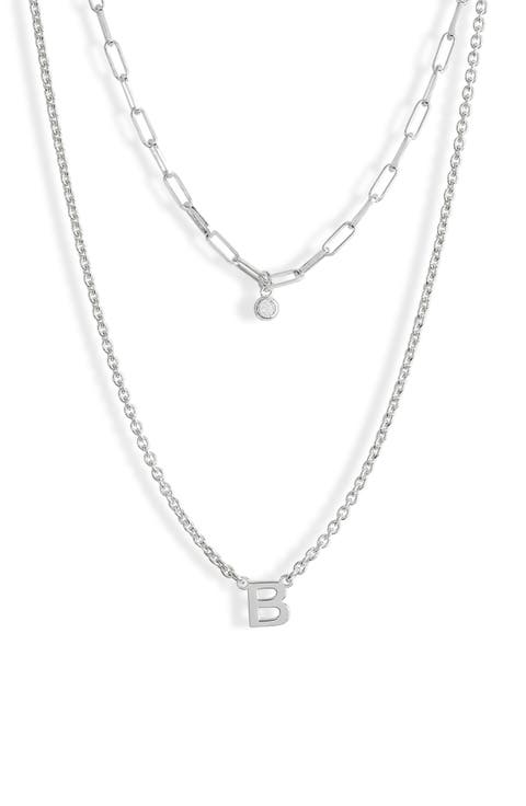 Diamond Initial Charm Necklace