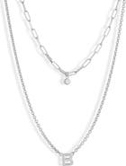 MESHMERISE Diamond Initial Charm Necklace