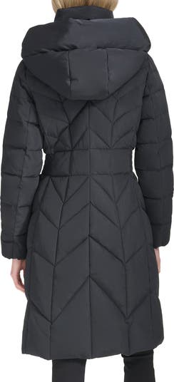 Cole Haan Signature Womens Hooded Full Zip on sale Taffeta Quilted Coat Jacket Black L