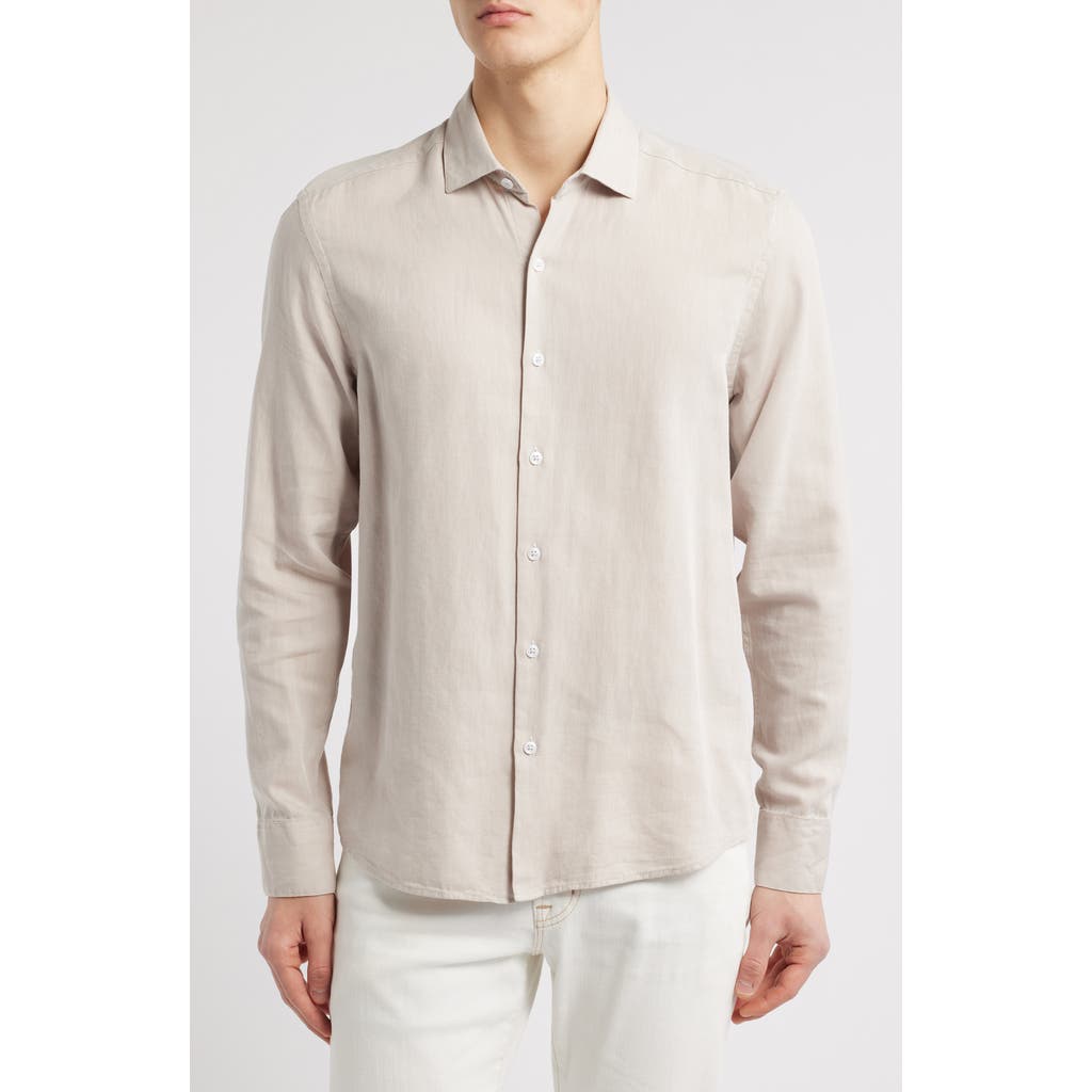 Robert Barakett Cranford Cotton & Lyocell Button-up Shirt In Brown