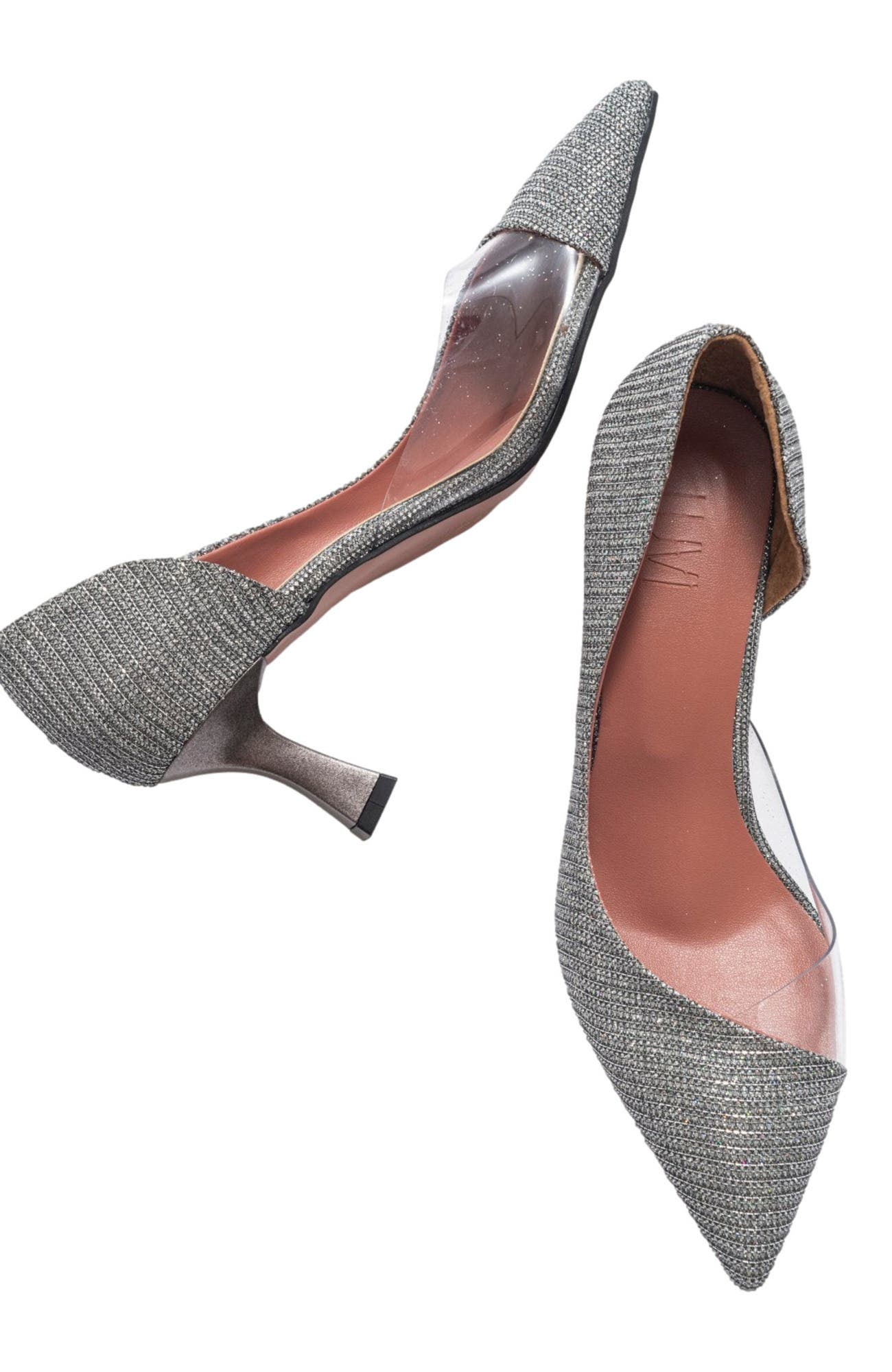 Vera Pointed Toe Pump, Alternate, color, Platinum Glitter Faux Leather