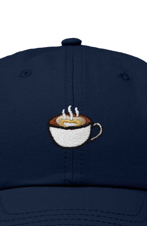 Dalix Cappuccino Embroidered Casual Cap In Navy Blue