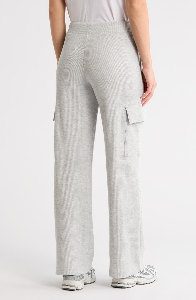 X by Gottex Waffle Knit Cargo Pants, Alternate, color, Heather Grey