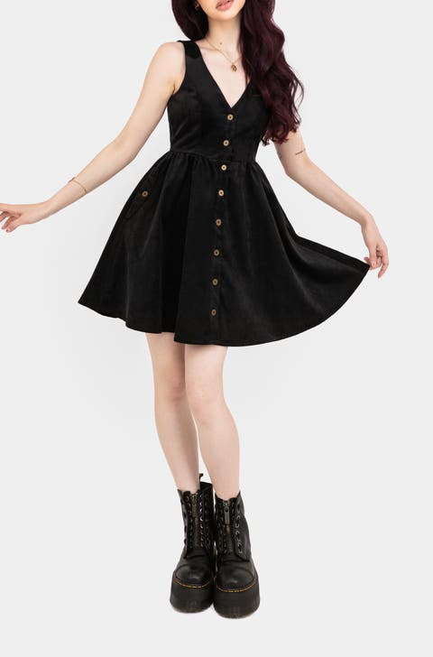 Iris Button Up Pinafore Mini Dress