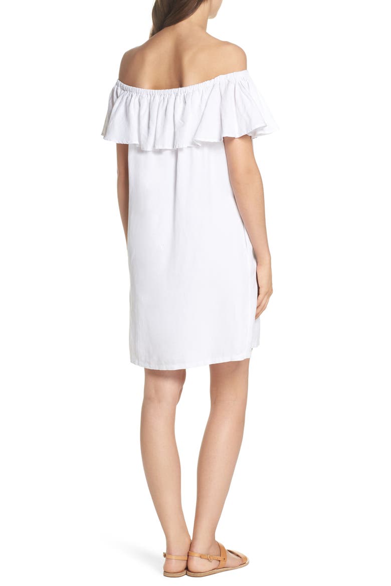 Off the Shoulder Cover-Up Dress, Alternate, color, WHITE